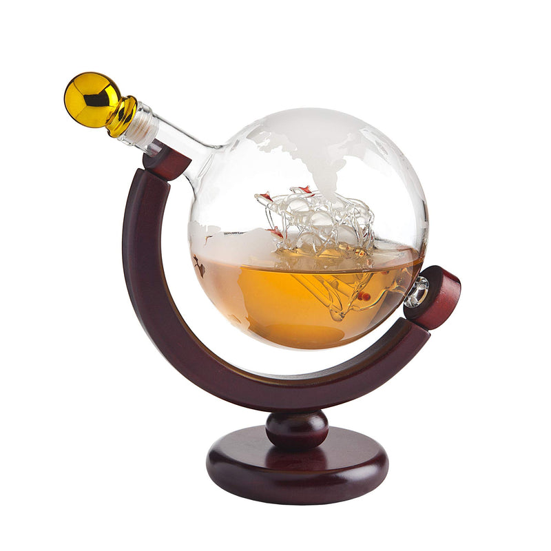 [Australia - AusPower] - Whiskey Decanter Globe - for Liquor, Scotch, Bourbon, Vodka or Wine - 850ml 