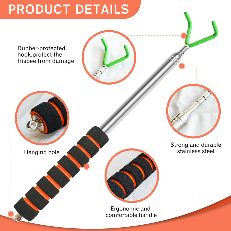 [Australia - AusPower] - LQLMCOS Disc Golf Retriever Pole,Disc Retriever Telescoping Pole with Hook,Expands to 10/16 Feet,Disc Golf Stick Disc Golf Grabber,Disc Golf Gripper Pole,Disc Golf Equipment Disc Golf Accessories 10 FT 
