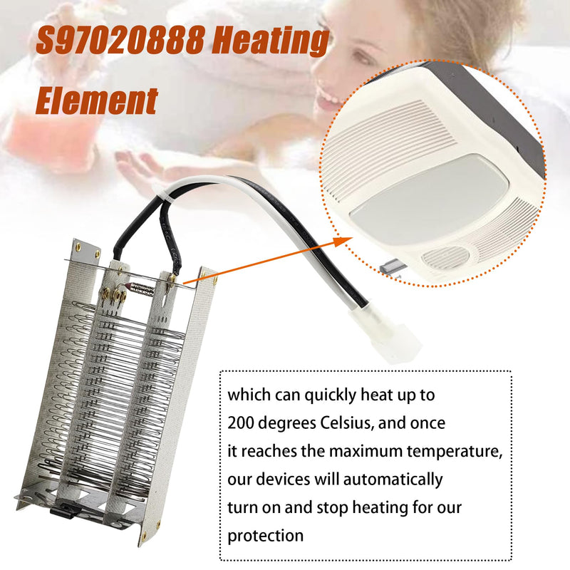 [Australia - AusPower] - S97020888 Heating Element Compatible with Broan Nutone S97020888 S97016565 bathroom fan replacement parts,120V Heating Element Parts for Heater Fan Light Bathroom,Bath Fan Vent 