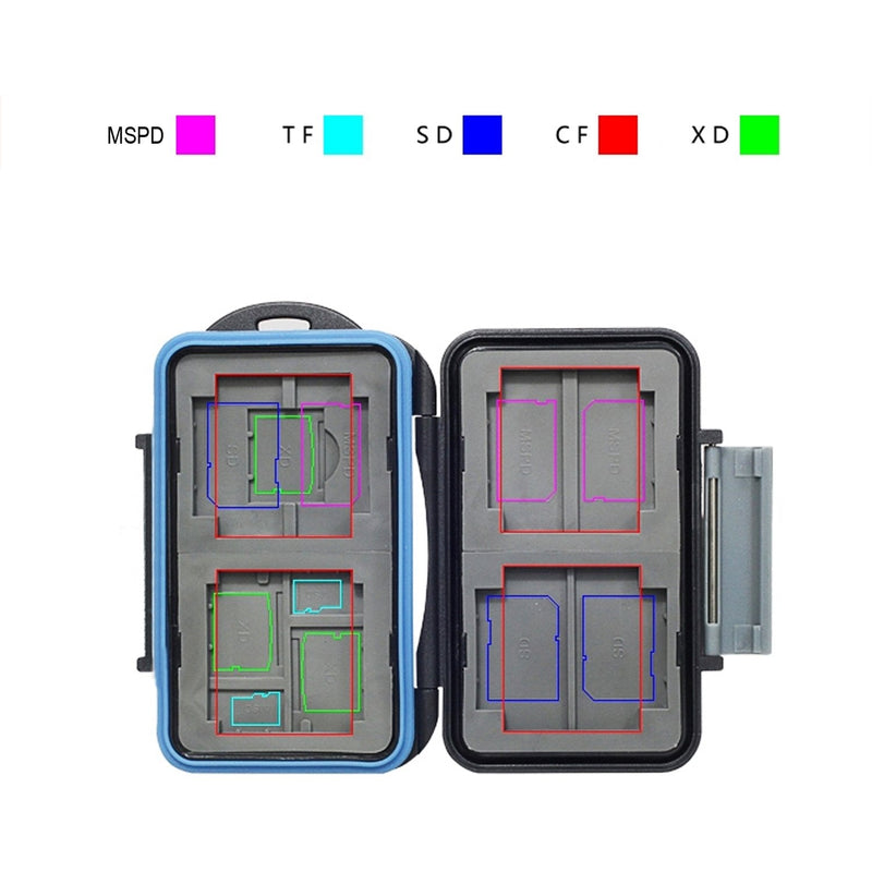 [Australia - AusPower] - JJC MC-5 Waterproof Holder Storage Memory Card Case for 4PCS CompactFlash(CF) 2PCS Micro SD2 PCS SecureDigital(SD) 2PCS MemoryStick Pro Duo 2PCS XDPictureCard(XD) 