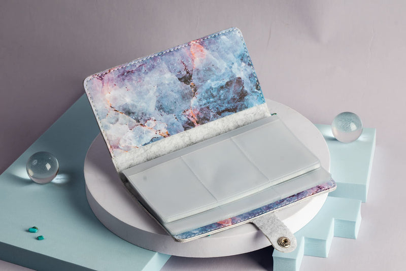 [Australia - AusPower] - Business Card Holder Book, LIZIMANDU Business Card Book Case PU Leather Organization Binder Name ID Card Holder for Men & Women, Up to 192 Cards Capacity(1-Crystal) 1 Pack 1-crystal 