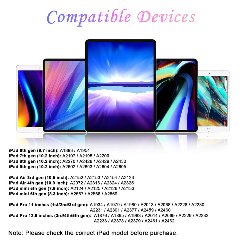 [Australia - AusPower] - Stylus Pen for ipad 9th/8th/7th/6th Generation 2018-2022, Active Pencil Compatible with iPad Mini 6th/5th Gen, iPad Pro (11/12.9 Inch), iPad Air 3rd/4th/5th Gen, Palm Rejection and Magnetic Design Purple 