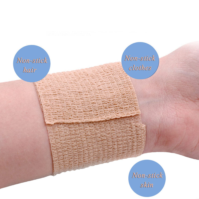 [Australia - AusPower] - Self Adhesive Bandages, Sports Wrap Tape for Wrist and Ankle, Breathable Waterproof Elastic Non-Woven Cohesive Bandage, 8 Rolls Athletic Tape 