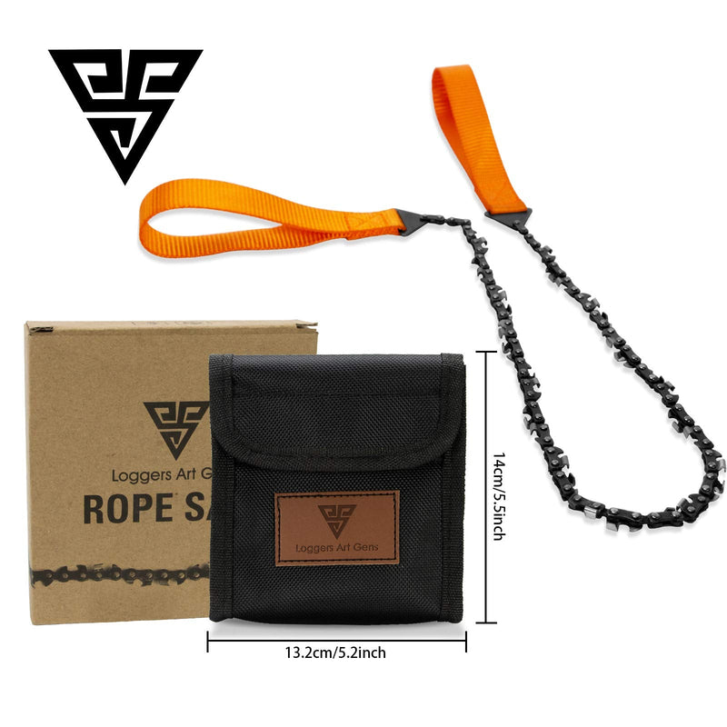 [Australia - AusPower] - Loggers Art Gens 24"-31"Two-sided Teeth Pocket Chain Saw & FREE Fire Starter,3X Faster with Cutting Blade ON Every Link,Best Compact Folding Hand Saw Tool for Survival Gear,Camping,Hunting b.24In Green 