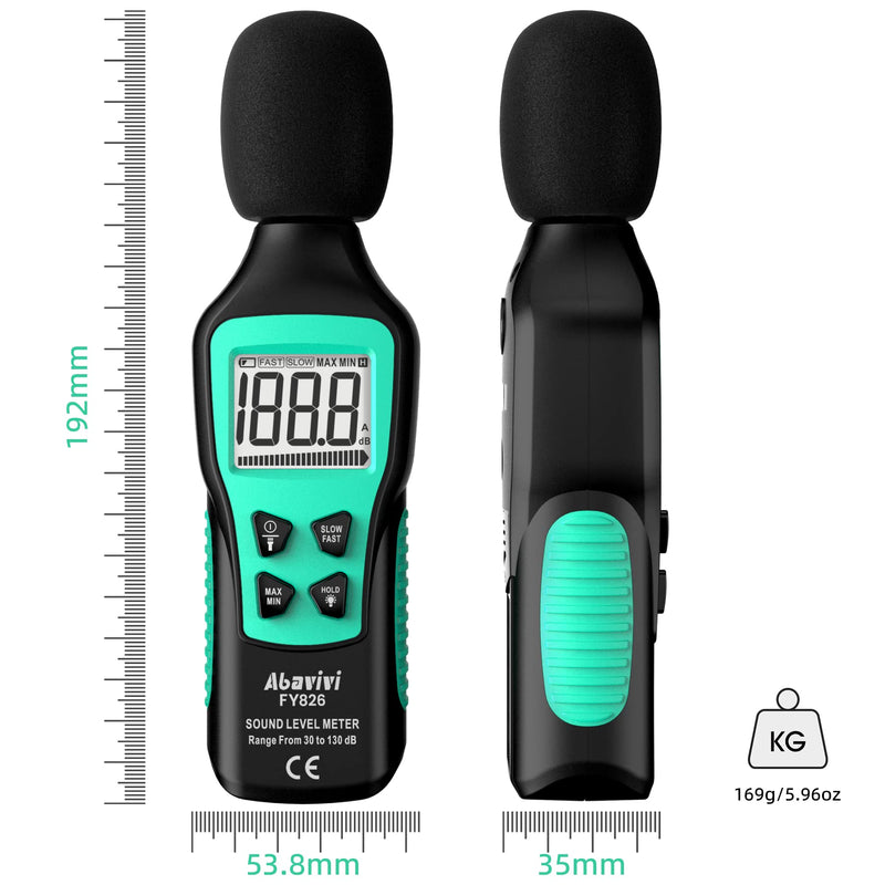 [Australia - AusPower] - Decibel Meter Sound Level Reader, High Accuracy Sound Pressure Level Meter (SPL Meter) 30-130dB Range MAX/MIN Data Hold with Large LCD Display Backlight for Home, School and Workplace 