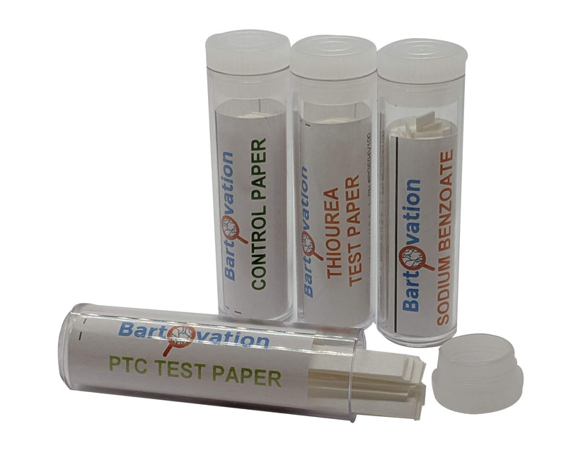 [Australia - AusPower] - Super Taster Test Genetics Lab Kit with Instructions, Phenylthiourea (PTC), Na Benzoate, Thiourea and Control [Each Vial Includes 100 Paper Strips] 