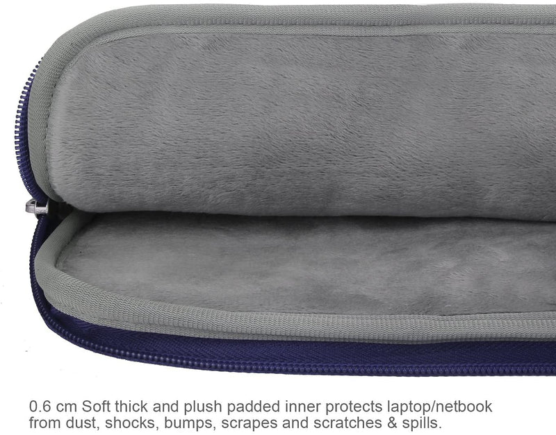 [Australia - AusPower] - Arvok Water-resistant Laptop Sleeve Bag with Handle Briefcase Carrying Bag (15.6 inch, Denim Blue with collapsible handles) 