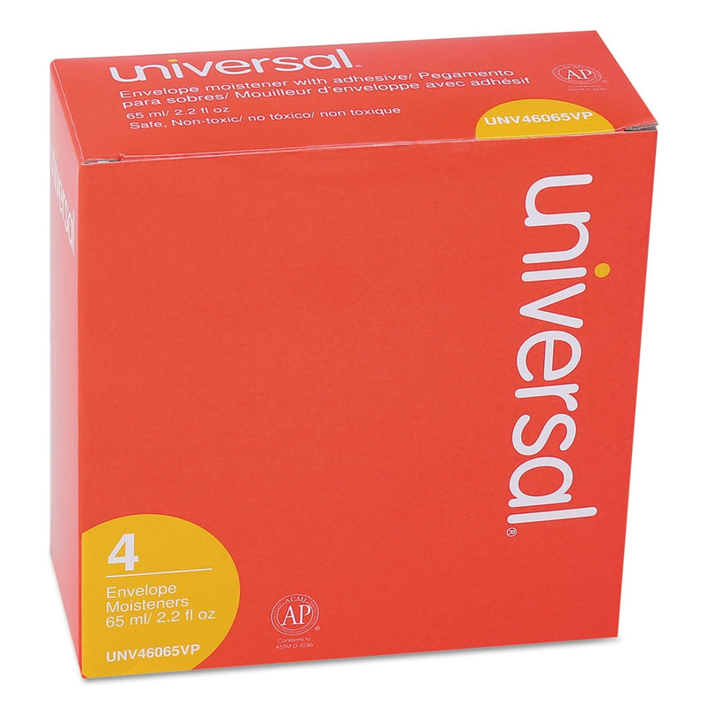 [Australia - AusPower] - Universal 46065VP Envelope Moistener with Adhesive, 2.2 oz Bottle, Clear, 4/Pack 