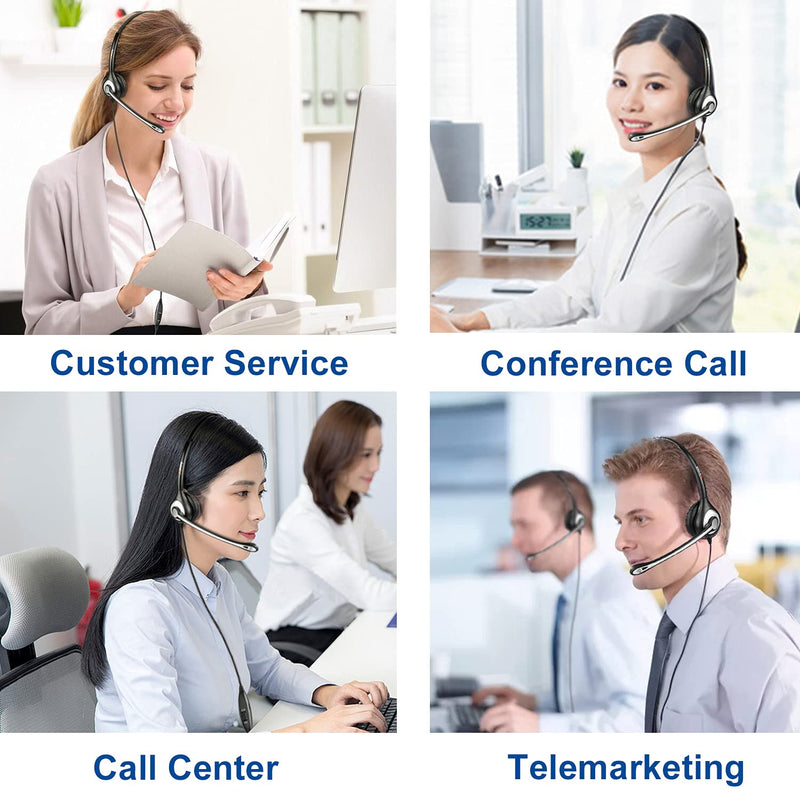 [Australia - AusPower] - Wantek Phone Headset with Microphone Noise Cancelling, RJ9 Telephone Headsets Compatible with Cisco Office Phones 7940 7942 7945 7960 7962 7965 7811 7821 8811 8841 8845 8851 Plantronics M12 M22 Black 