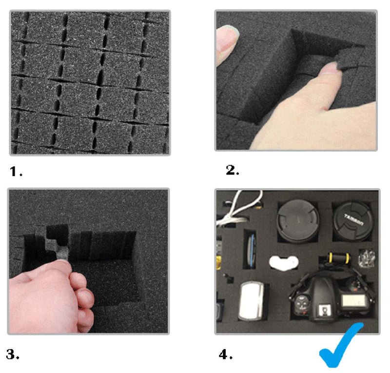 [Australia - AusPower] - Small Hard Carrying Case with Pluck Foam Interior for iPhone, GoPro, Camera, and More- 9.3 x 7.5 x 2 Inches, Black 9.3" X 7.5" X 2" 