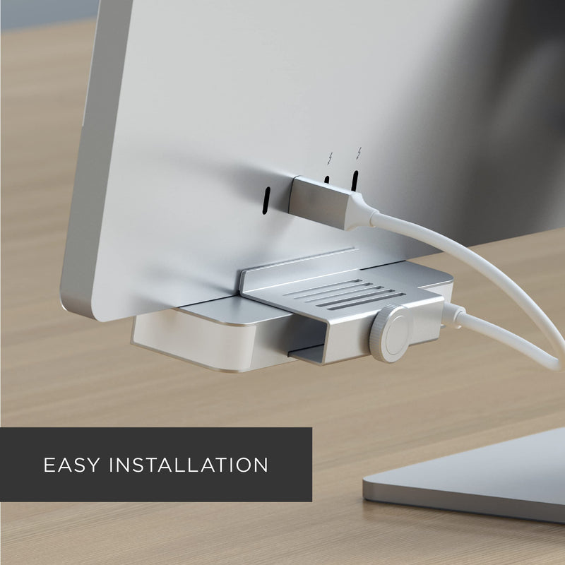 [Australia - AusPower] - Satechi USB-C Clamp Hub – USB-C Data Port, USB-A 3.0 Data, Micro/SD Card Reader – Compatible with Apple Studio Display and 2021 iMac 24-inch. Does Not Fit 2020 iMac and Earlier Models (Silver) Silver 