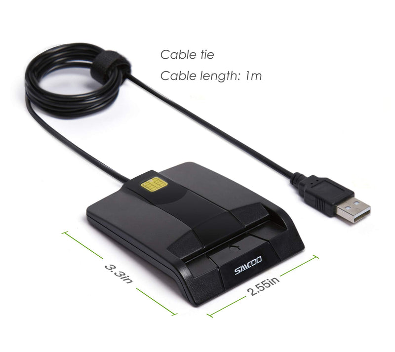 [Australia - AusPower] - DOD Military USB Common Access CAC Smart Card Reader, Compatible with Mac OS, Win, Linux (Horizontal Version) Cac Card Reader V1 