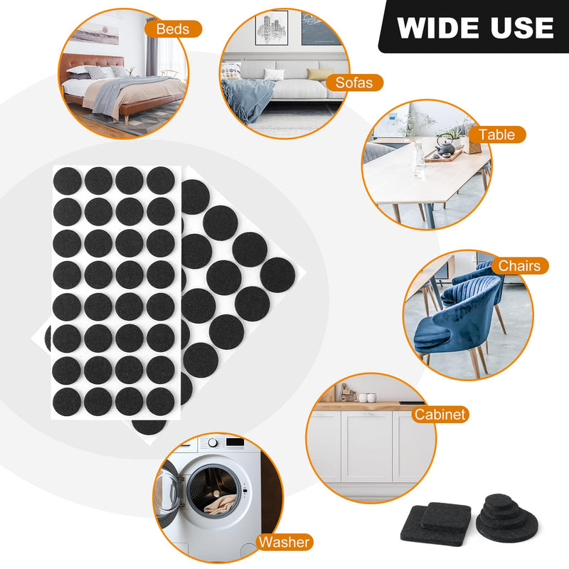 [Australia - AusPower] - MaHonestFelt Felt Furniture Pads 123 PCS Premium Furniture Pads - Felt Pads Furniture Feet Best Wood Floor Protectors - Protect Your Hardwood & Laminate Flooring 