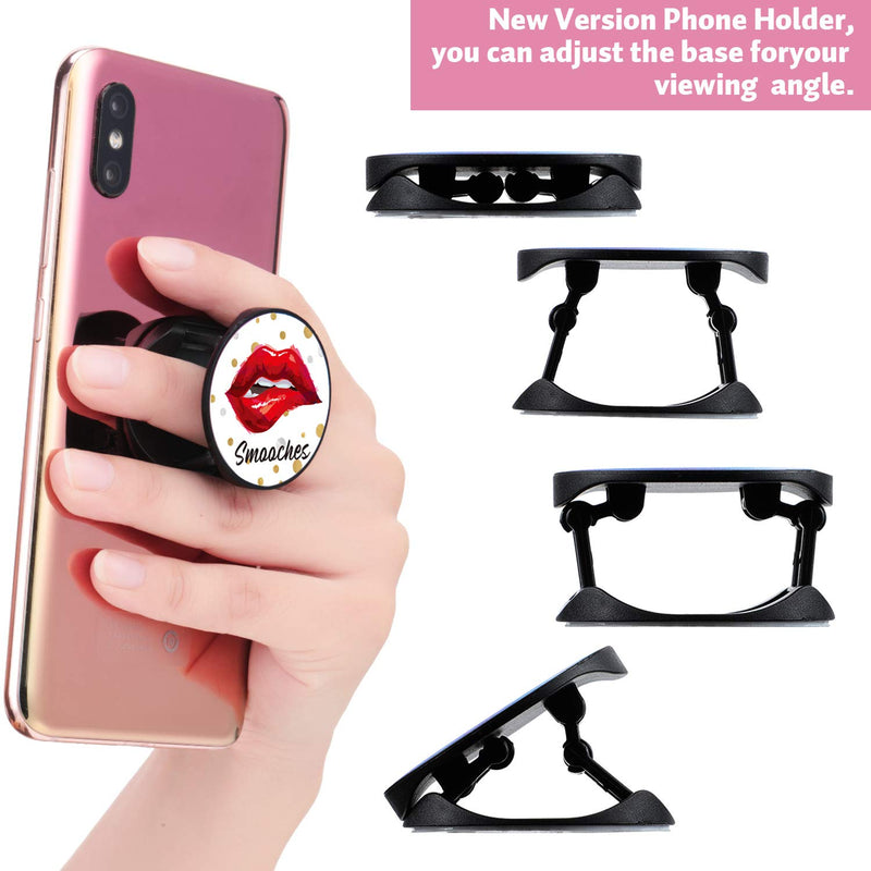 [Australia - AusPower] - 6 Pieces Valentines Cell Phone Finger Stand Holder Foldable Expanding Stand Holder Women Lip Phone Grip Socket Holder Kickstand Grip for Smartphone and Tablets 