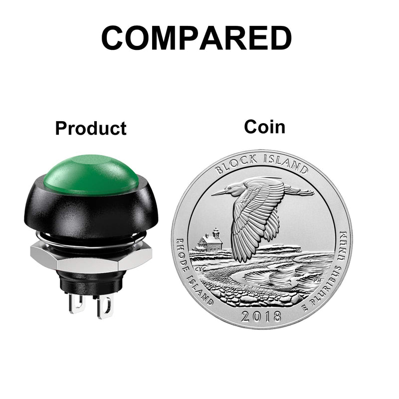 [Australia - AusPower] - DIYhz Waterproof Momentary Push Button Switch 12MM Normal Open(NO) Mini Micro Switch ON-Off 125V 3A 14PCS(7 Colors) 14 Pcs 7 Colors 