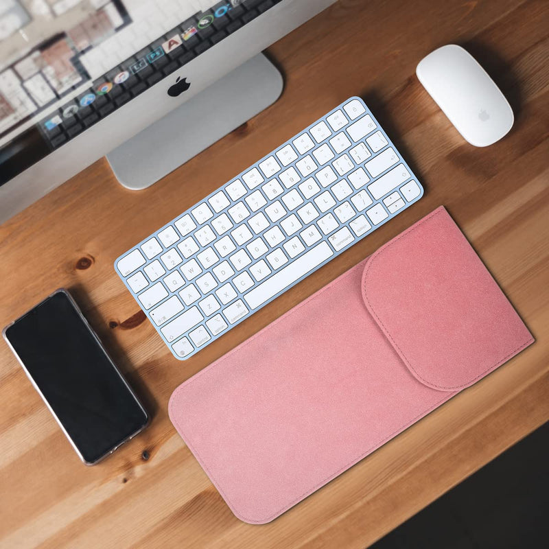 [Australia - AusPower] - CaseBuy Premium Leather Keyboard Sleeve Cover for Apple iMac 24" M1 Chip Magic Keyboard w/Out Touch ID A2449 A2450 Apple Wireless Magic Keyboard 2 MLA22LL/A A1644 Keyboard Protective Case Bag, Pink 