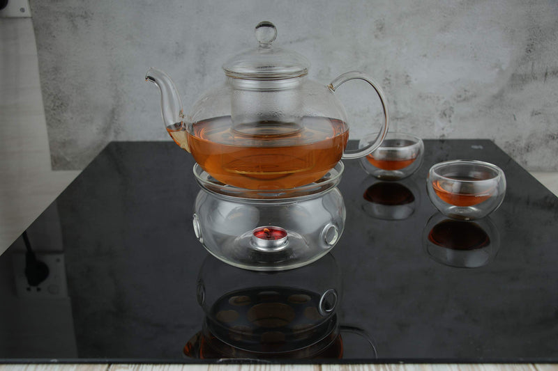 [Australia - AusPower] - CnGlass Double Wall Glass Tea Cup Set of 4（3.4oz 100ML）Asian Insulated Clear Teacups,Small Espresso Cup for Coffee 3.4OZ ounces 