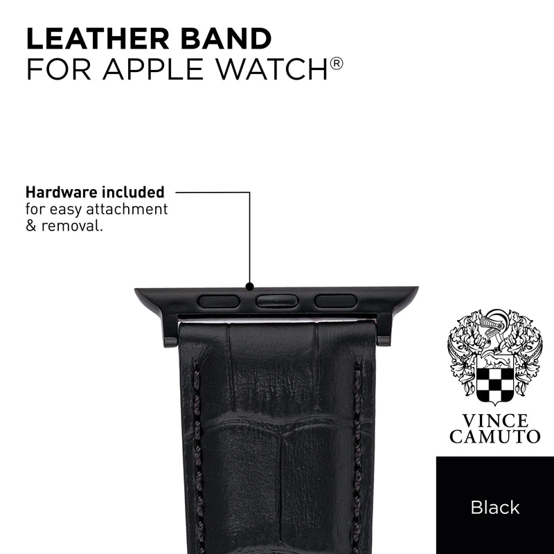 [Australia - AusPower] - Vince Camuto Fashion Bands for Apple Watch, Secure, Adjustable, Apple Watch Replacement Band, Fits Most Wrists 42/44/45mm Black 