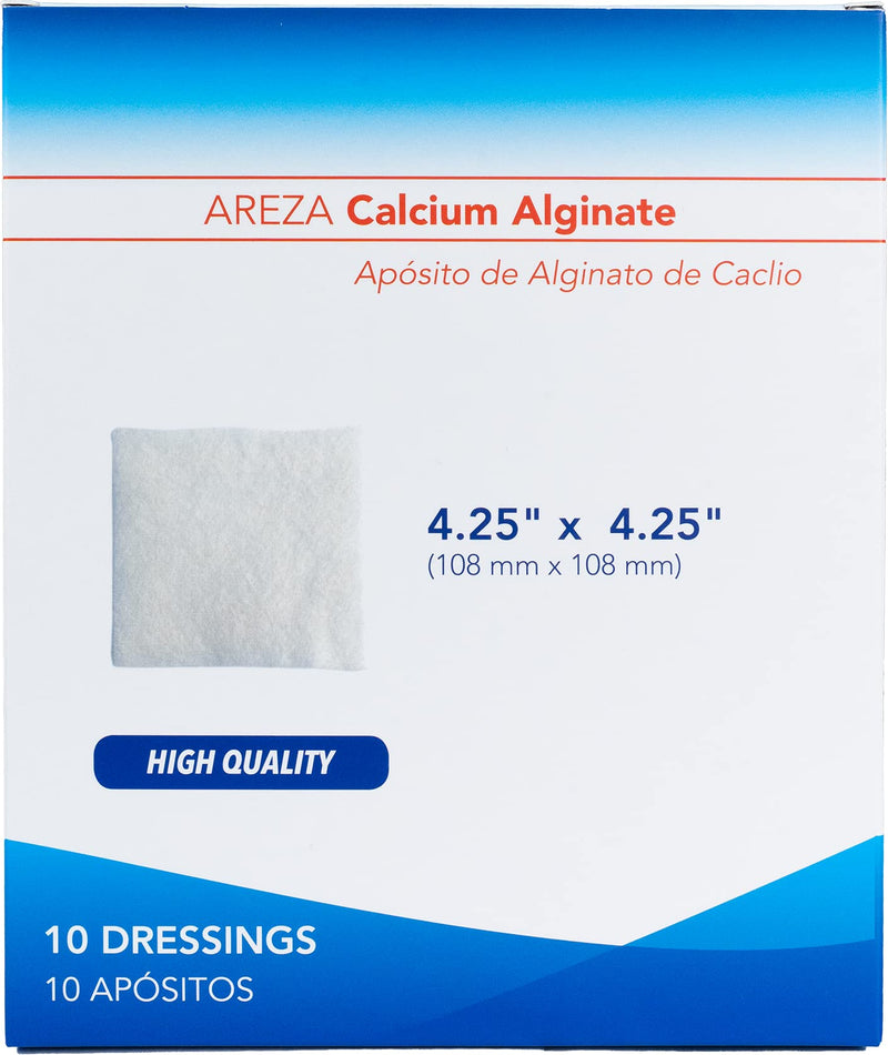 [Australia - AusPower] - Calcium Alginate 4.25" x 4.25" 10/Box ( 10 Wound Dressings per Box) One Box by Areza Medical 1 