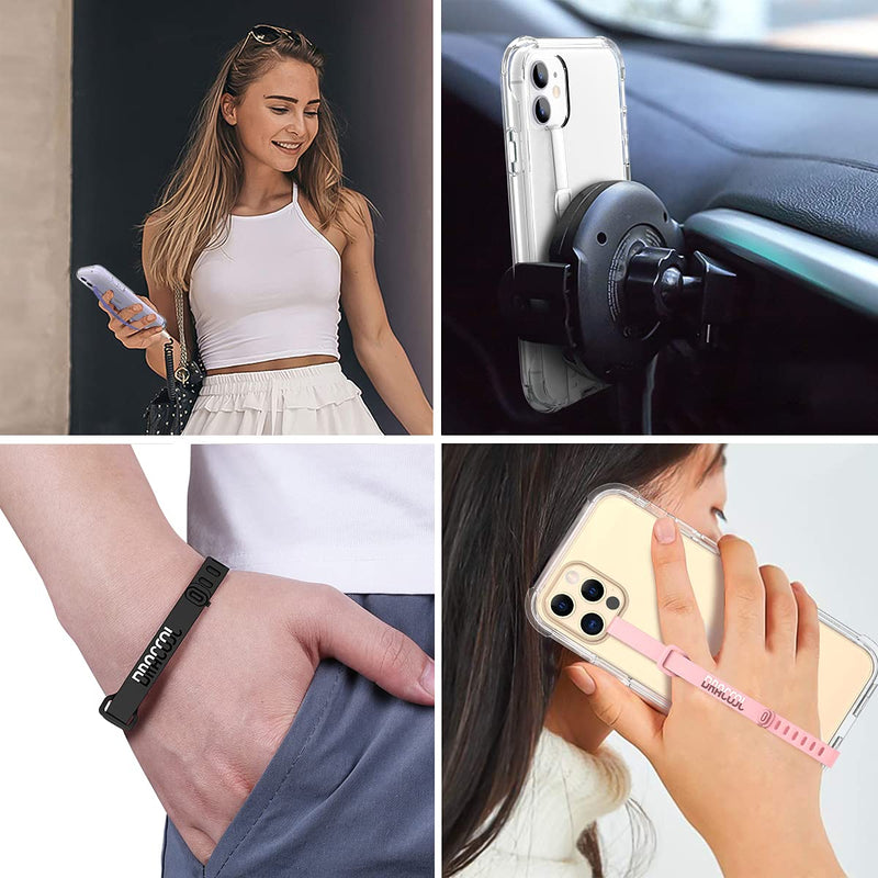 [Australia - AusPower] - Dracool 2 PCS Phone Strap Cell Phone Grip Loop Elastic Hand Finger Holder Secure Silicone Stretching Band Slim Universal Accessory for All Smartphones Mobile for iPhone Samsung Google LG - Transparent 