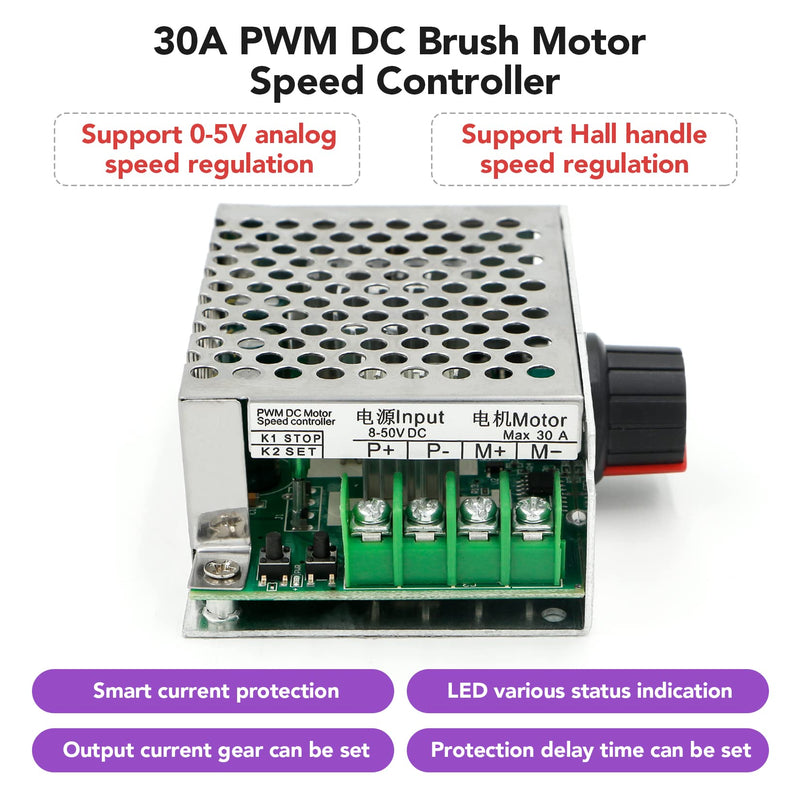 [Australia - AusPower] - RioRand 8-50V PWM DC Motor Speed Controller Switch 5A 20A 30A 