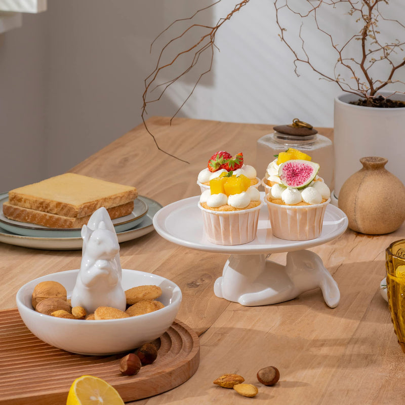 [Australia - AusPower] - LA JOLIE MUSE Nut Bowl Snack Serving Dish - Ceramic Squirrel Candy Jewelry Dish for Pistachio Peanuts, House Warming Hostess Gifts 