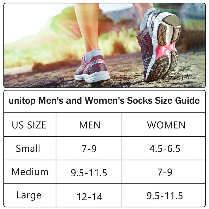 [Australia - AusPower] - unitop Mens Ankle Socks Womens Athletic Low Cut Socks with Cushion Breathable Sports 6 Pairs A6-black-men Medium 