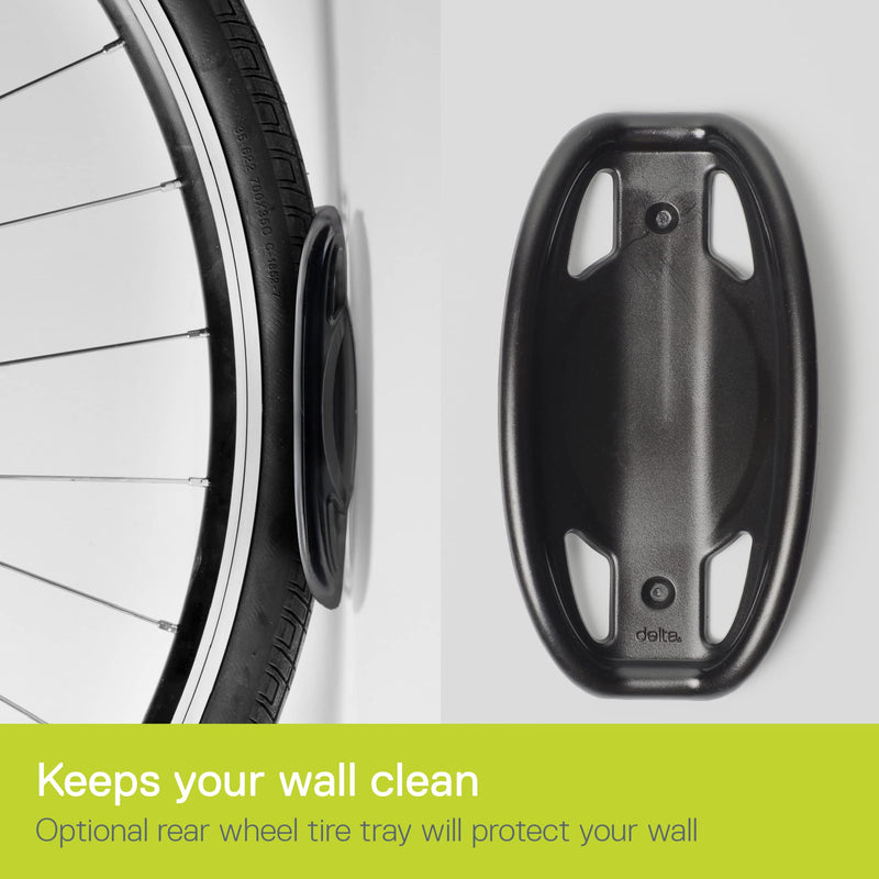 [Australia - AusPower] - Delta Cycle Leonardo Bike Rack Garage Wall Mount Storage, Elegant Vertical Hanger Hook Design Provides Easy Bicycle Storage Access, Bike Wall Mount Rack Holds Any Bike Up To 40 lbs., Fat Tire Option 
