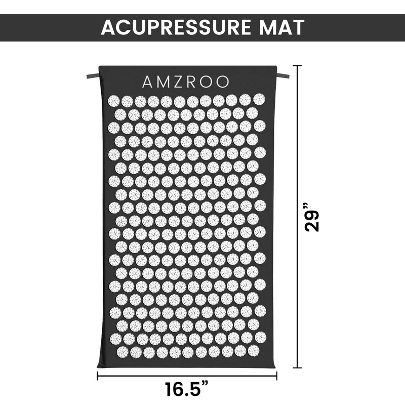[Australia - AusPower] - Acupressure Mat/Acupuncture Mat for Wellness, Muscle Relaxation, Back/Neck Pain Relief and Tension Release(Black) (Black) Black 