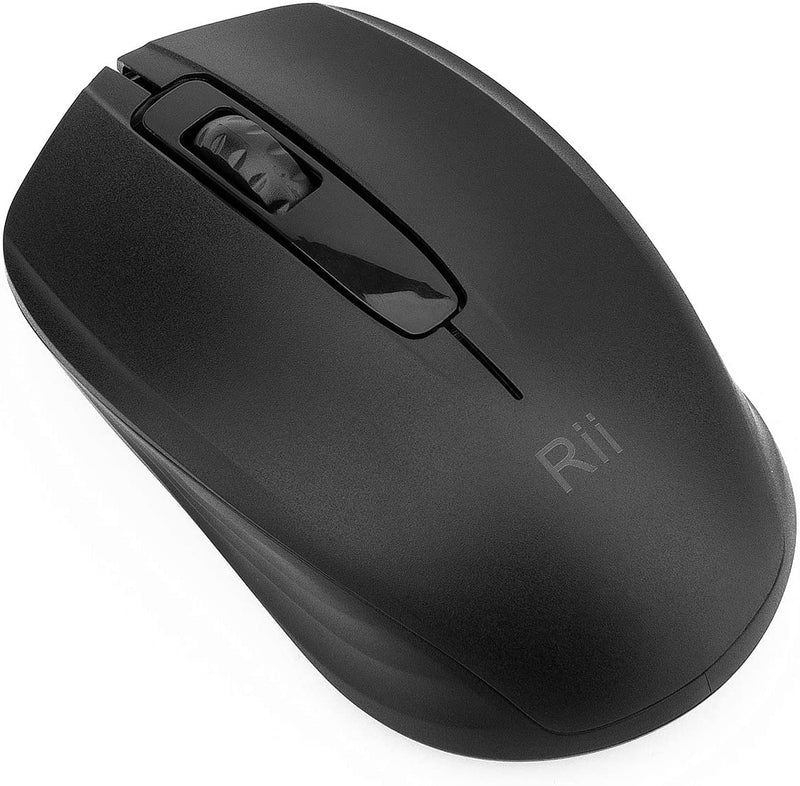 [Australia - AusPower] - Rii Wireless Mouse 1000 DPI for PC, Laptop, Windows,Office Included Wireless USB dongle (Black) Black 