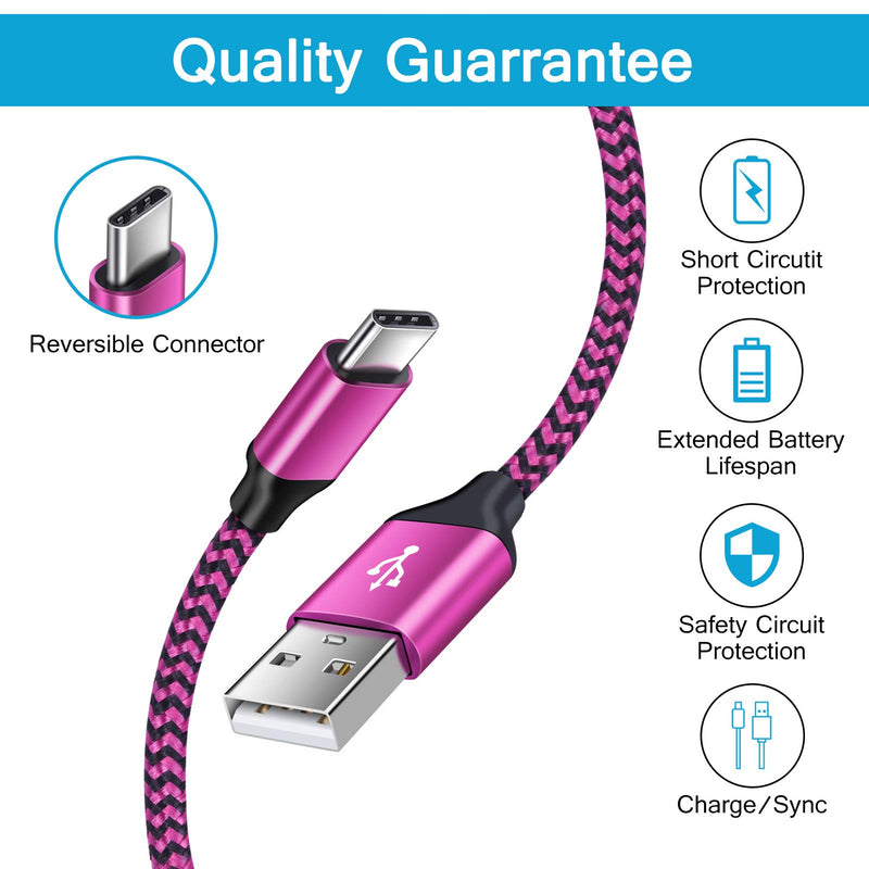 [Australia - AusPower] - USB Type C Cable Fast Charging C Charger Cord 3 Pack Compatible Moto G Stylus/Play/Power(2021),Razr,G9 Power/Plus/Play, Samsung Galaxy S22/S21/S20 Fe Ultra 5G,S10,Note20 Ultra 5g/10/9 A51 M51 A12 A11 