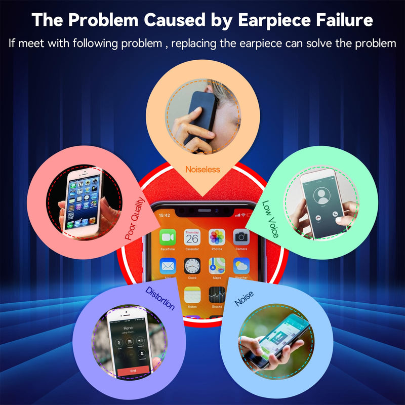 [Australia - AusPower] - Earpiece Speaker for iPhone 12 Ear Speaker Replacement for iPhone 12 Pro Speaker Replacement Light Proximity Sensor Flex Cable Earphone Speaker Assembly with Repair Tools Black-12/12 PRO 