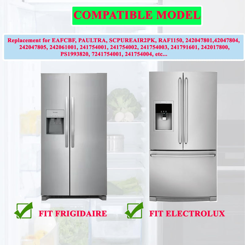 [Australia - AusPower] - Refrigerator Air Filter Replacement for Frigidaire PAULTRA Pure Air Ultra and Electrolux EAFCBF Fridge Replace 242061001, 242047801, 242047804-6 PCS 