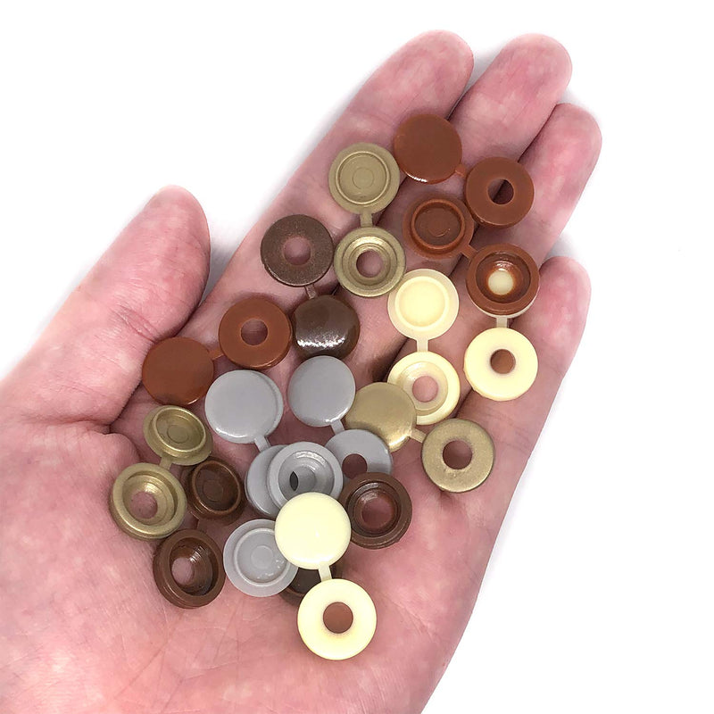 [Australia - AusPower] - UoYu 50 Pcs Plastic Hinged Screw Cover Caps Washer Flip Tops - 5 Colors Choose - Beige，Light Grey，Light Brown，Ancient Cyan，Dark Brown (Ancient Cyan) Ancient cyan 