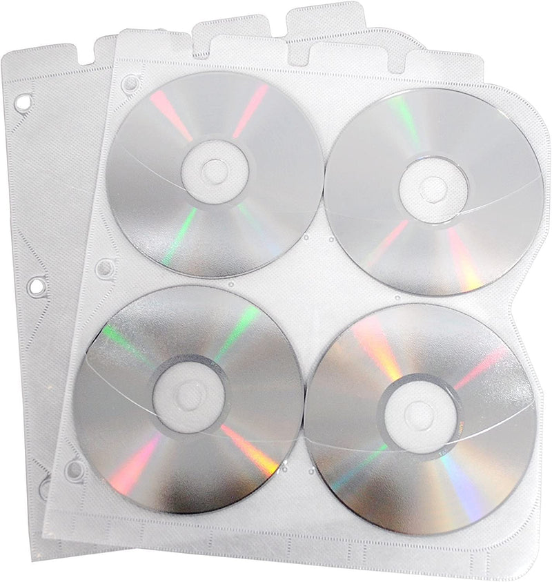 Univenture 8 Disc CD/DVD Binder Page with Safety-Sleeve - Pack of 20 ...