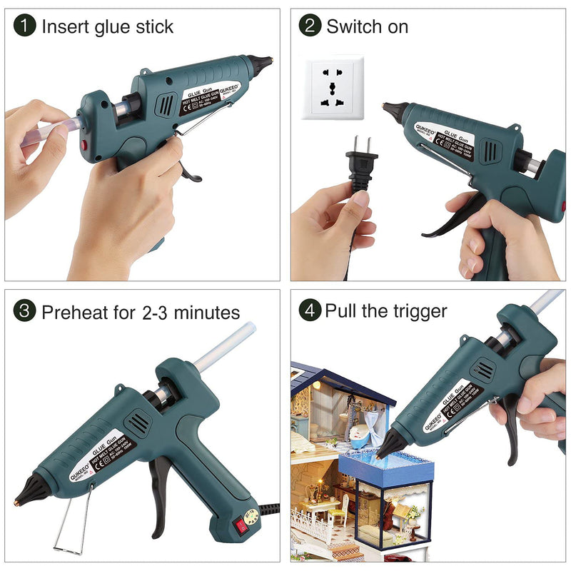 [Australia - AusPower] - Hot Glue Gun, QUKEEO-Q526 Full Size Glue Gun 100 Watts 