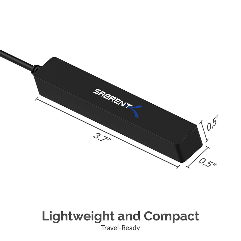 [Australia - AusPower] - SABRENT 4 Port Portable USB 2.0 Hub (9.5" Cable) for Ultra Book, MacBook Air, Windows 8 Tablet PC (HB-MCRM) 4-Port 
