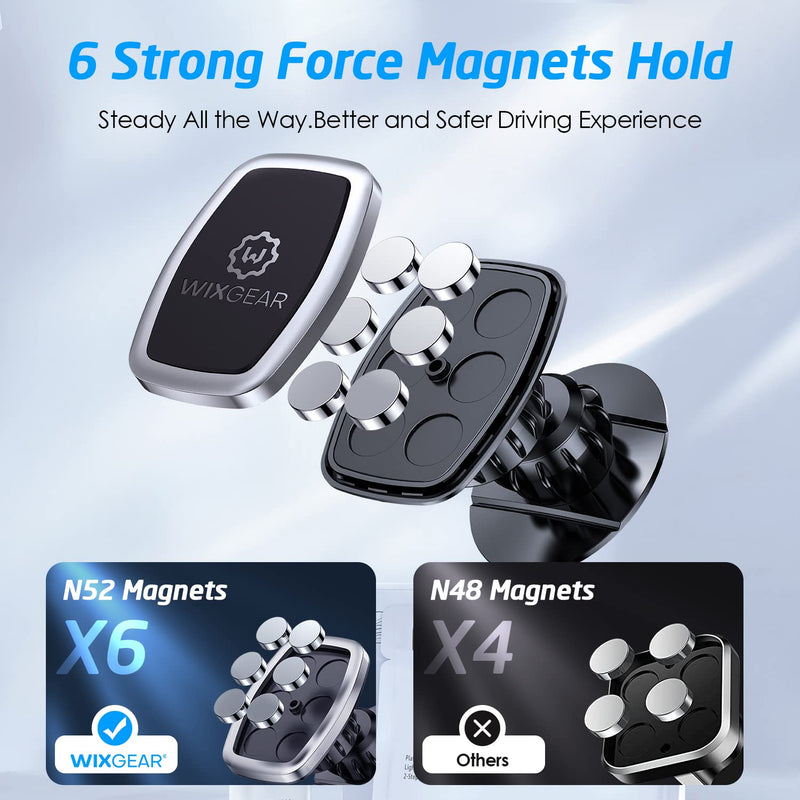 [Australia - AusPower] - WixGear Universal Stick On Swivel Mount (2 Pack) Dashboard Magnetic Phone Holder for Car, Phone Mount for Car for Cell Phones and Mini Tablets with Fast Swift-snap (New Upgraded Swivel Stick On Mount) 