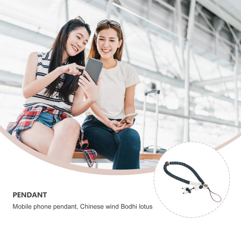 [Australia - AusPower] - UKCOCO Phone Charm Key Chain Hand Wrist Strap Chinese Style Bodhi Lotus Phone Charm Pendant Hanging Chain for Car Key Holder Bag Decor 
