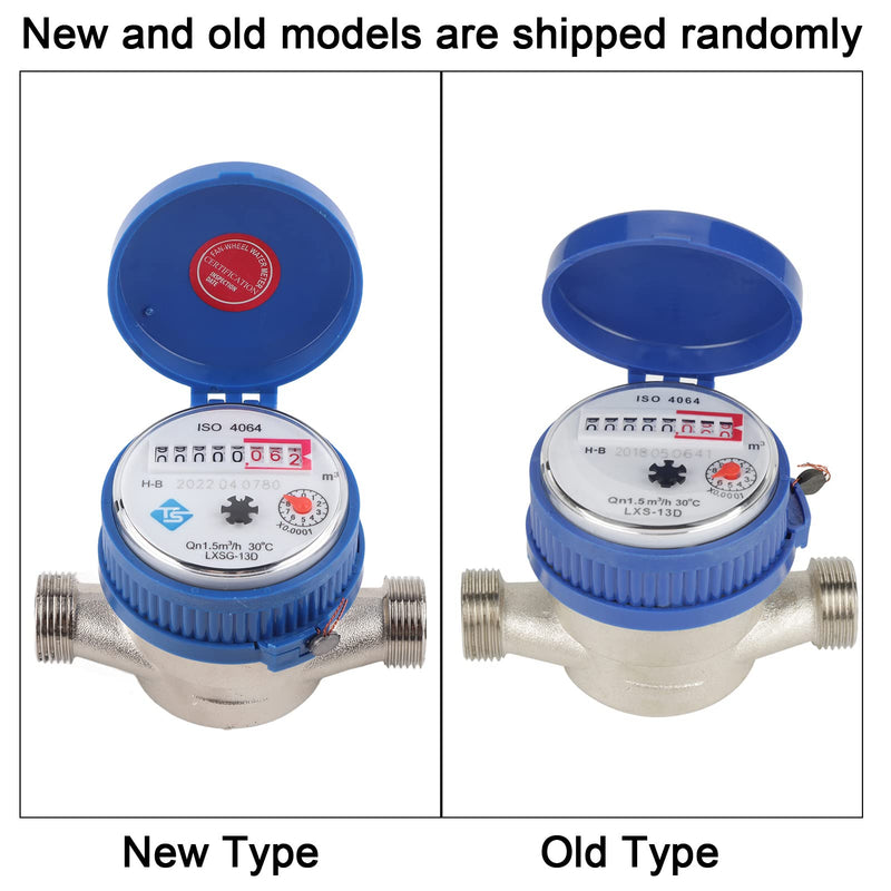 [Australia - AusPower] - 15mm 1/2 inch Cold Water Meter with Fittings for Garden & Home Usage Metering Applications Gardening Accessories 