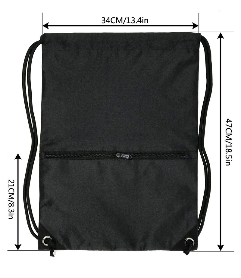 [Australia - AusPower] - HOLYLUCK Drawstring Backpack Bag Sport Gym Sackpack Ablack 