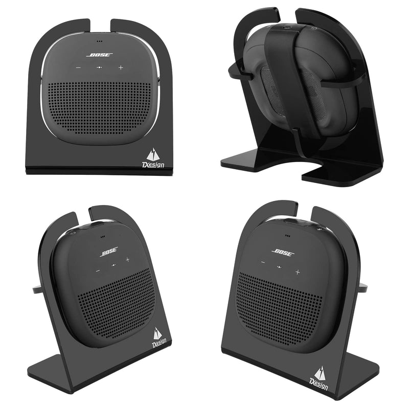 [Australia - AusPower] - TXEsign Desktop Stand for Bose SoundLink Micro Portable Bluetooth Speaker Acrylic Bluetooth Speaker Stand Holder Shop Display Stand Table Stand Holder Anti-Slip Base Stand (Black) Black 