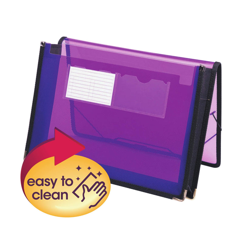 [Australia - AusPower] - Smead Poly File Wallet with Closure, 2-1/4" Expansion, Flap and Cord Closure, Translucent, Letter Size, Purple (71952) 