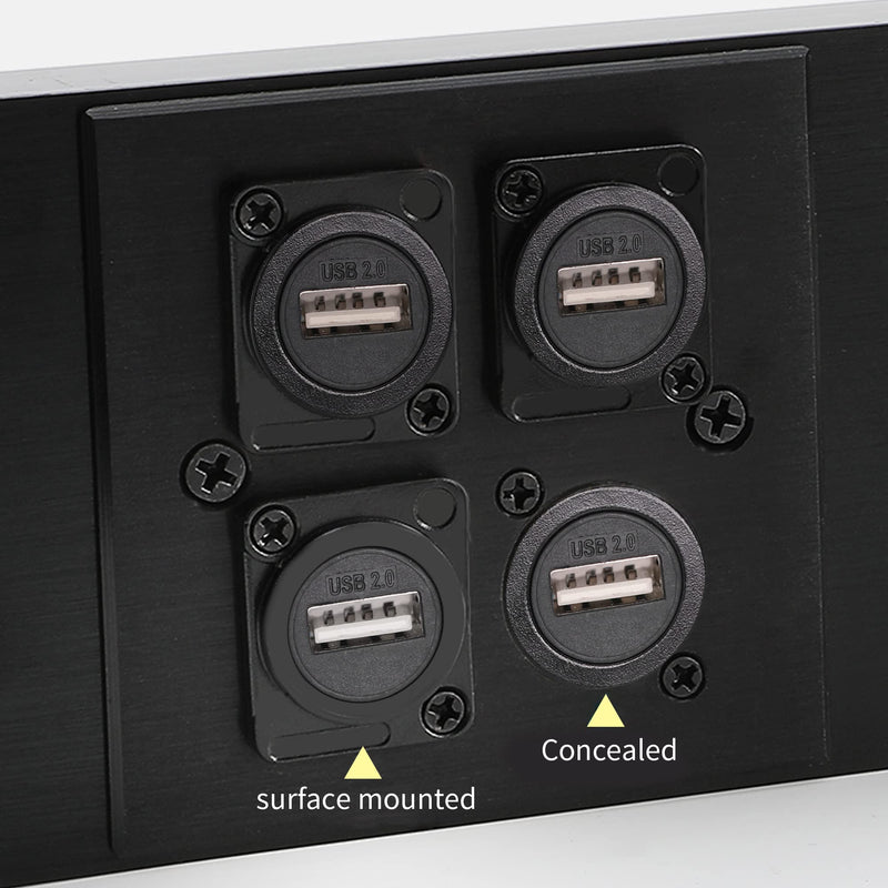 [Australia - AusPower] - QIANRENON D-Type Panel Mount Coupler USB 2.0 to USB B Female-to-Female Panel Fixed Pass-Through Module Converter Printer Scanner Adapter Extender Panel Mounting Socket 