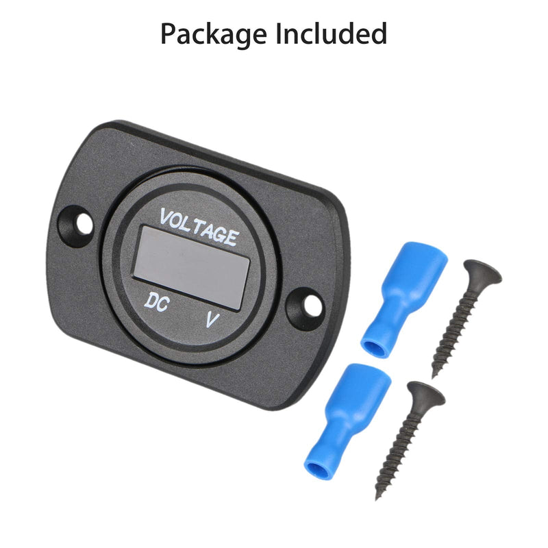 [Australia - AusPower] - DC 12V 24V Car Voltmeter LED Digital Display Voltmeter Panel, Waterproof Digital Round Panel Voltage Tester Gauge Meter with Terminals for Boat Marine Vehicle Motorcycle Truck ATV UTV (Blue Light) Blue with panel 