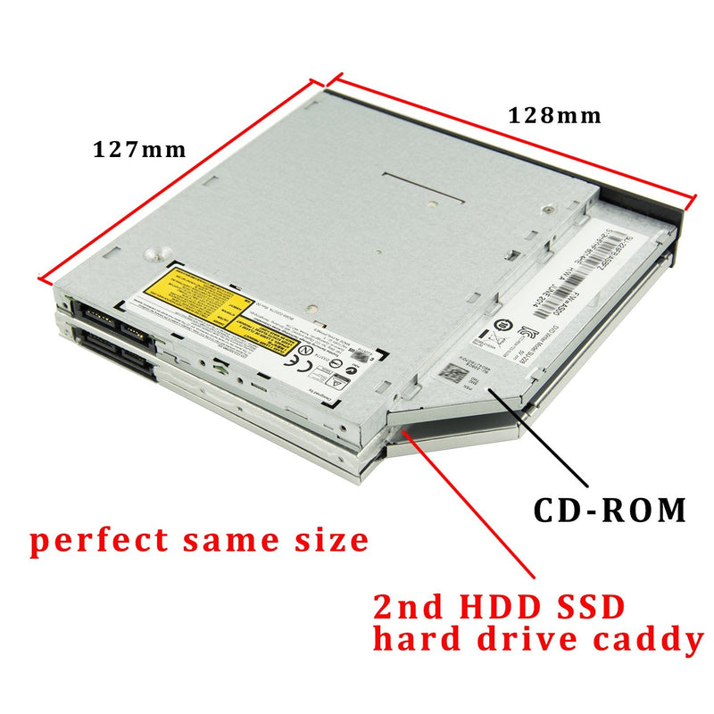 [Australia - AusPower] - Highfine Universal 9.5mm SATA to SATA 2nd SSD HDD Hard Drive Caddy Adapter Tray Enclosures for DELL HP Lenovo ThinkPad ACER Gateway ASUS Sony Samsung MSI Laptop 