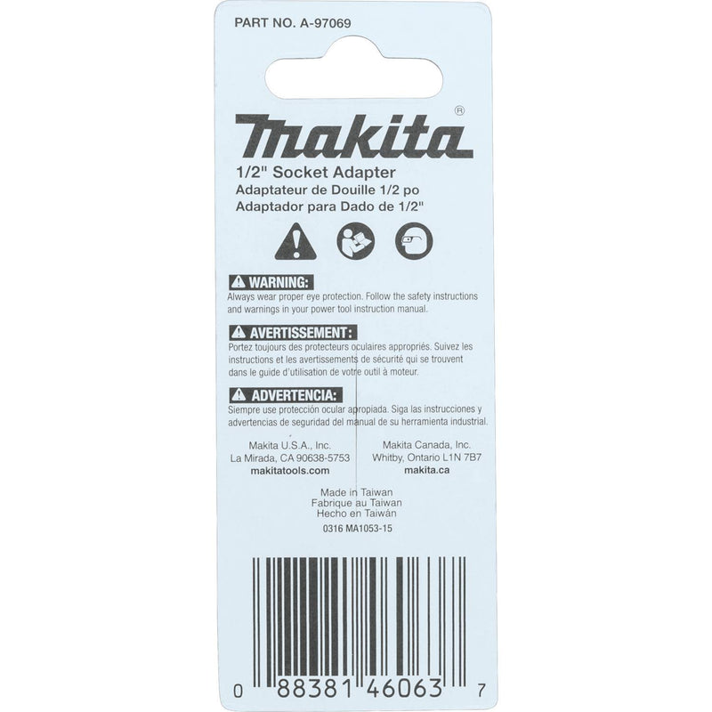 [Australia - AusPower] - Makita A-97069 Impactx 1/2″ x 2″ Socket Adapter 1/2 x 2-Inch 1-Pack 