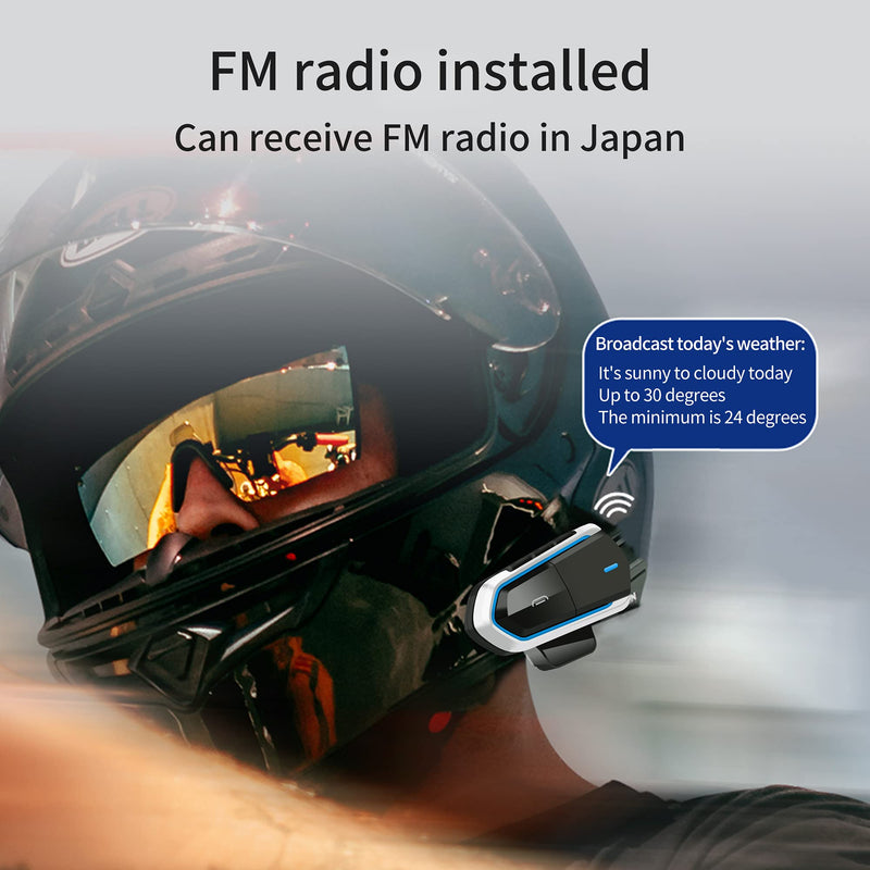 [Australia - AusPower] - Motorcycle Wireless Headset,Type-c Port Headset FM Radio/Handsfree Automatic Answer/Accounce Incoming Phone Number/HD Stereo Music Black2 