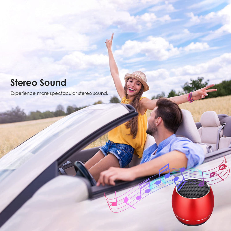 [Australia - AusPower] - Portable Bluetooth Speakers,Outdoors Wireless Mini Bluetooth Speaker with Built-in-Mic,Handsfree Call,TF Card,HD Sound and Bass for iPhone Ipad Android Smartphone and More (Red) Red 