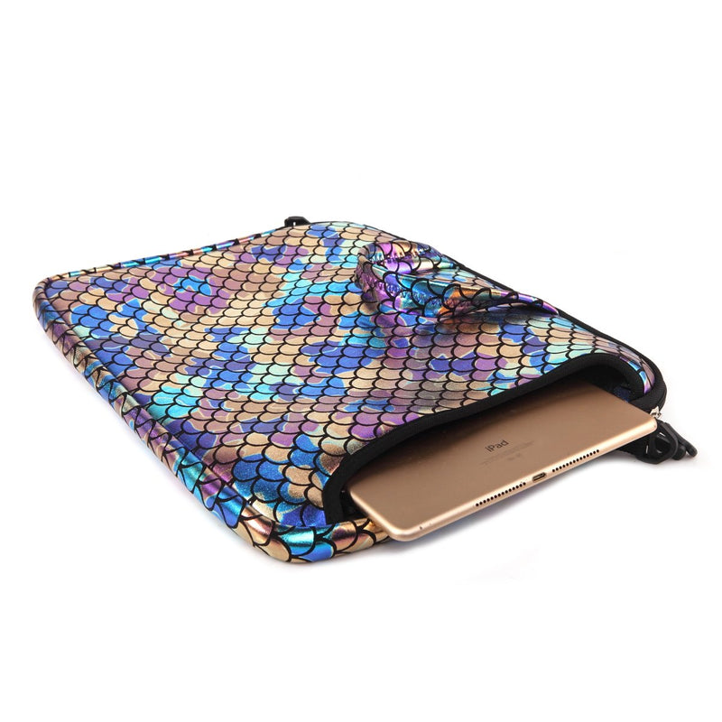 [Australia - AusPower] - 15.6-Inch Laptop Shoulder Carrying Bag Case Sleeve For 14" 15" 15.6 inch Macbook/Notebook/Ultrabook/Chromebook, Mermaid Scale (Colorful) Colorful 